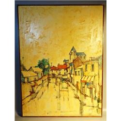 Mayodon French Signed c1960s Oil on Canvas 30x22"