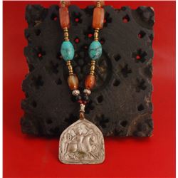 Rare Tibetan Tribal Necklaces Made of Silver & Natural Earth Stones (One of a Kind) 65grams