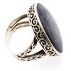 Image 1 : Vintage Circa 1969 Lapis Lazulli Sterling Silver Ring Custom Made 29x27mm