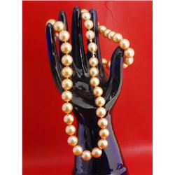 Golden 14-10mm South Sea Pearl Necklace Strand (GLA Certified)