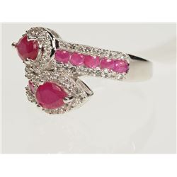 #11-STERLING SILVER RUBY RING