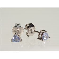 #21-STERLING SILVER TANZANITE EARRINGS