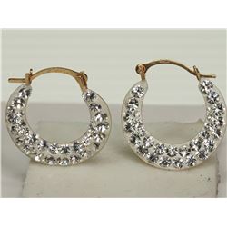 #23-10KT GOLD CUBIC CRYSTAL EARRINGS