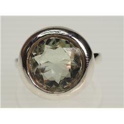 #24-STERLING SILVER GREEN AMETHYST RING