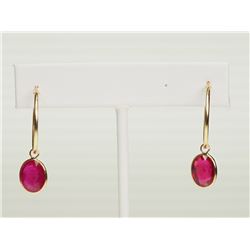 #26-14KT  GOLD RUBY EARRINGS