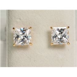 #27-14KT GOLD CUBIC ZIRCONIA EARRINGS