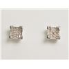 Image 1 : #29-STERLING SILVER DIAMOND EARRINGS