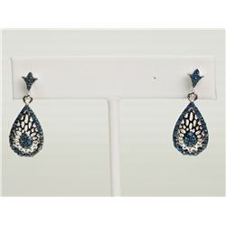 #35-STERLING SILVER DIAMOND EARRINGS WITH 30