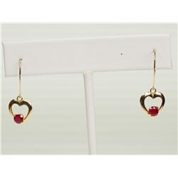 #39-10KT GOLD RUBY EARRINGS