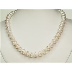 #40-STERLING SILVER FRESHWATER PEARL NECKLACE