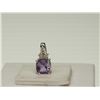 Image 1 : #43-STERLING SILVER DIAMOND AMETHYST PENDANT