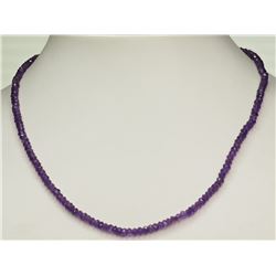 #45-STERLING SILVER CLASP AMETHYST NECKLACE