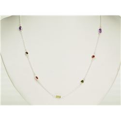 #50-STERLING SILVER GARNET,AMETHYST,PERIDOT,QUARTZ