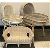 Image 1 : WICKER DOLL SET INCL 2 BASSINETS  AND BENCH