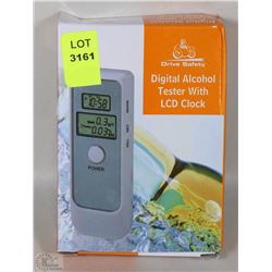 NEW DIGITAL ALCOHOL BREATH TESTER WITH LCD CLOCK