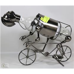 METAL "CYCLIST"LIQUOR BOTTLE HOLDER WITH CHAIN