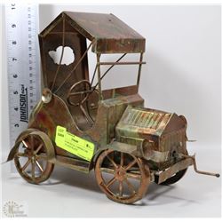 VINTAGE MUSICAL COPPER CAR WINDS UP AND PLAYS