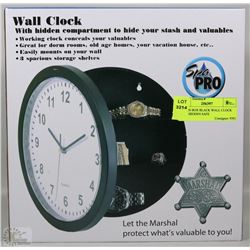 NEW IN BOX BLACK WALL CLOCK WITH HIDDEN SAFE