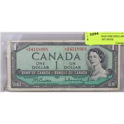 1954 CANADIAN ONE DOLLAR REPLACEMENT NOTE