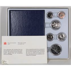 1981 CANADIAN 6 COIN SPECIMEN SET IN RCM CASE WITH
