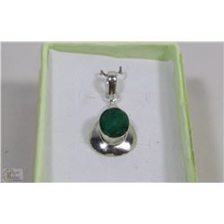#23-.925 STERLING SILVER NATURAL ENHANCED EMERALD