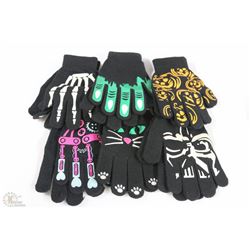 BAG OF 6 PAIRS OF GLOW IN THE DARK GLOVES