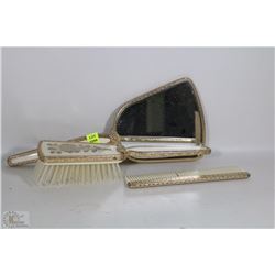 VINTAGE MIRROR , BRUSH AND COMB