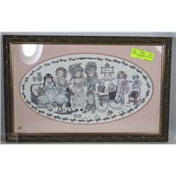 VINTAGE 1992 FRAMED LTD EDITION PRINT BY WANDA LEE