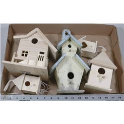 FLAT OF BIRD HOUSES WITH BIRD HOUSE WIND CHIMES