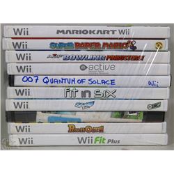 BUNDLE OF 10 WII GAMES INCL. MARIO KART