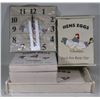 Image 1 : WOOD HENS TRAY, KEY HOLDER , BOX , CLOCK SET