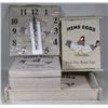Image 1 : WOOD HENS TRAY , KEY HOLDER , BOX , CLOCK SET