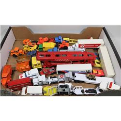 VINTAGE FLAT OF DIE CAST TRUCKS /CARS ALL MADE IN