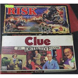 RISK AND CLUE BOARD GAMES