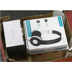 2 PAIRS OF NEW HEADPHONES WITH ALARM CLOCK