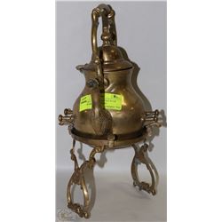VINTAGE TILTING KETTLE WITH GAS WARMER (BRONZE)