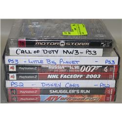 BUNDLE W/3 X PS3 GAMES & 5 X PS2 GAMES