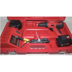 MILWAUKEE HEAVY DUTY 12V CORDLESS DRILL WITH