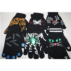 BAG OF 6 PAIRS OF GLOW IN THE DARK GLOVES