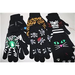 BAG OF 6 PAIRS OF GLOW IN THE DARK GLOVES