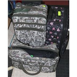LOT OF FLORAL PATTERN LUGGAGE AND ONE