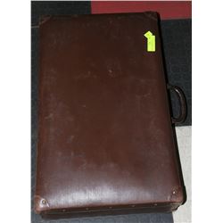 VINTAGE GERMAN "ECHT VULKAN-FIBRE" BROWN SUITCASE