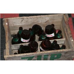 LARGE VINTAGE 1960'S 7-UP WOOD SHIPPING CRATE WITH