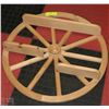 Image 1 : NATURAL WOOD WAGON WHEEL WALL SHELF 25"D