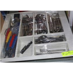 LARGE TRAY FULL OF CUTLERY - KNIVES &