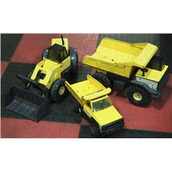 3 VINTAGE LARGE METAL TONKA TRUCKS (DUMPTRUCKS &
