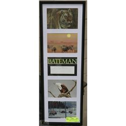 BATEMAN SIGNED TIGER, BISON, BUFFALO &