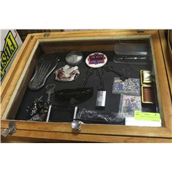 WOOD DISPLAY CASE W/GARGOYLE SHIFTER