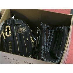 4 MENS BASEBALL GLOVES INCLUDES