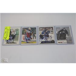 FOUR SIGNED HOCKEY CARDS INCLUDING DARRYL SYDOR,